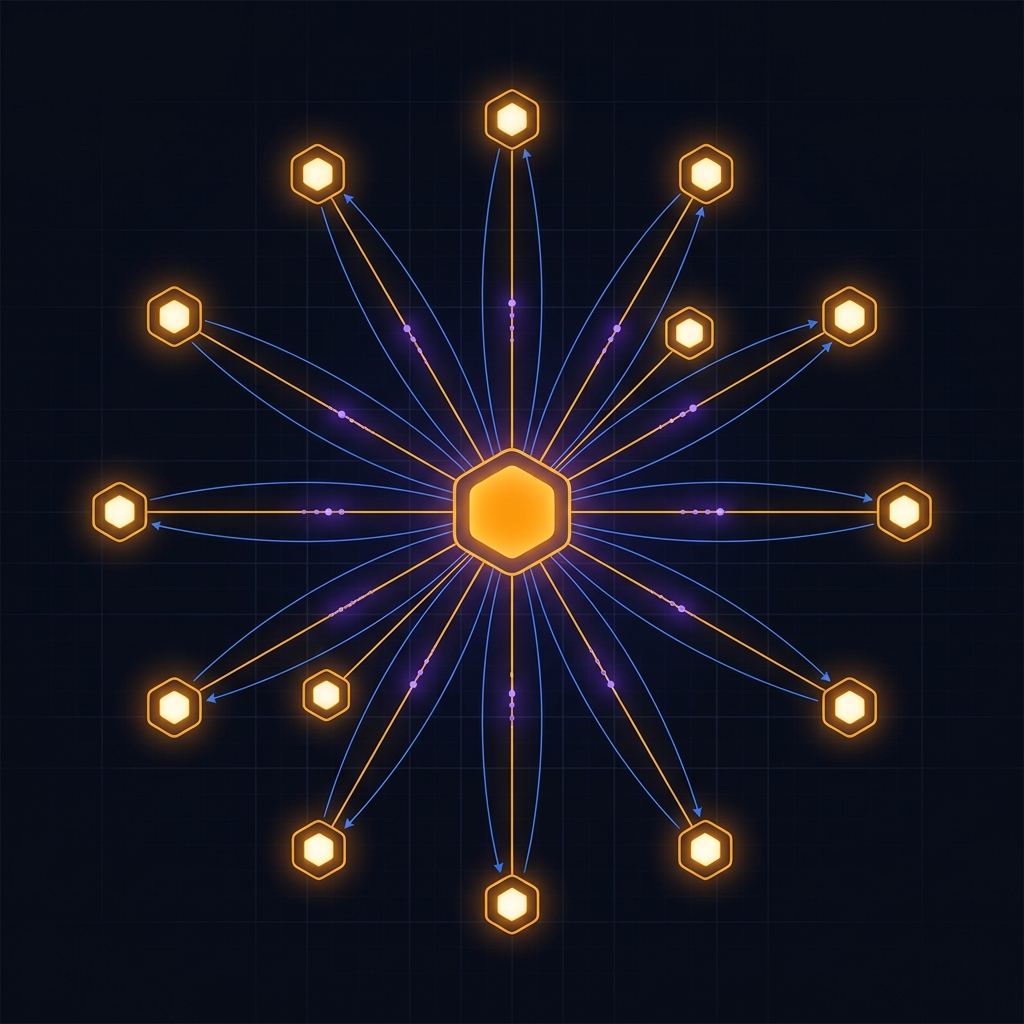 Corporate-to-location hub-and-spoke architecture diagram