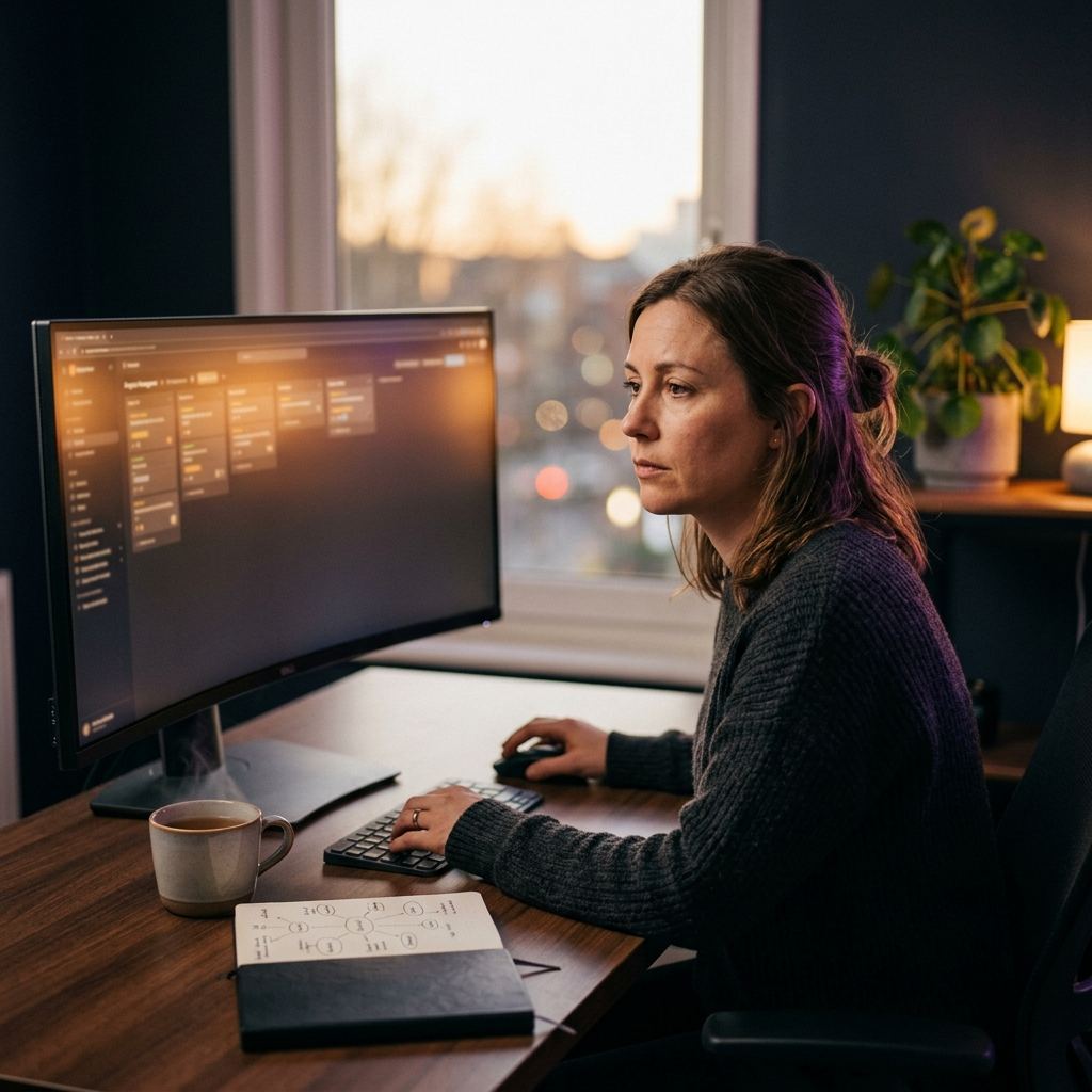 In-house content marketer at home office — Blog Monkee for in-house teams