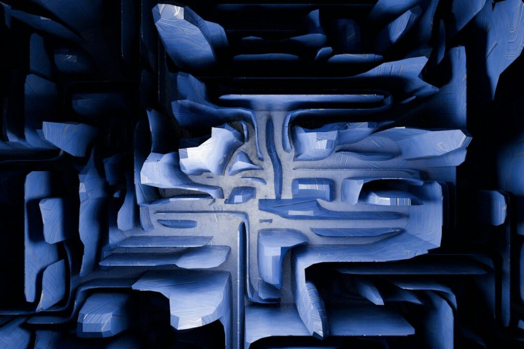 Close-up of a person's hand successfully navigating a clear path through a complex and intricate maze, symbolizing a solut...