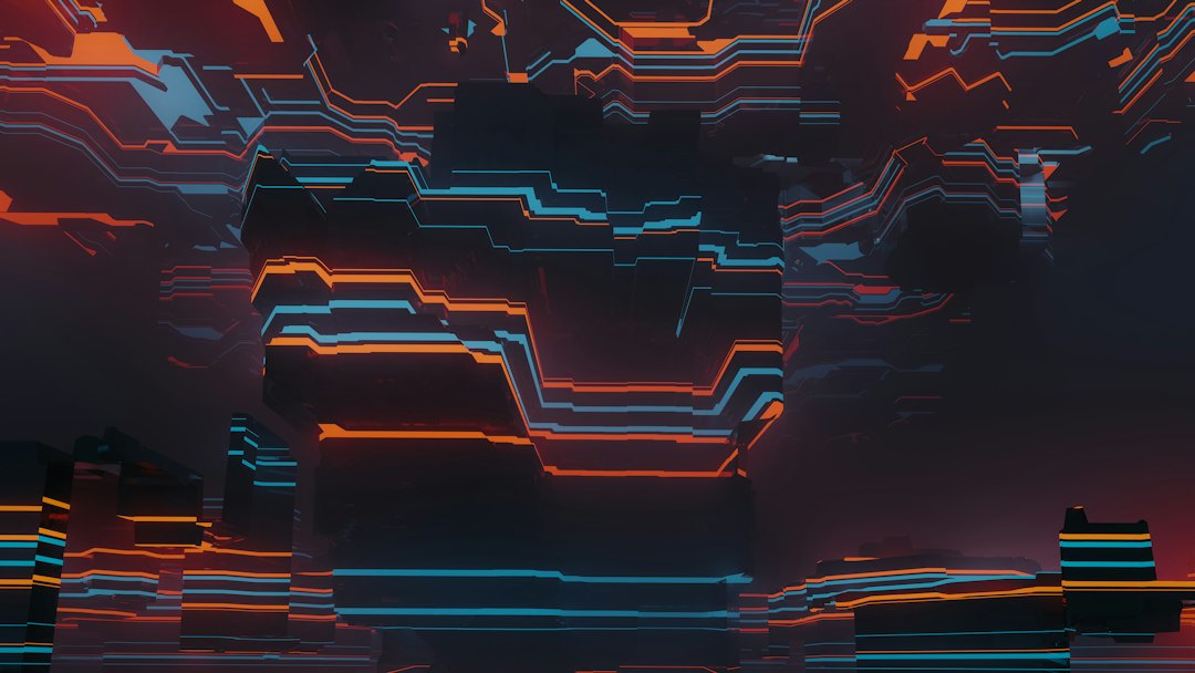 An abstract, dark image showing a colorful digital glitch on a screen, representing the concept of a brand's knowledge panel being hijacked by AI.